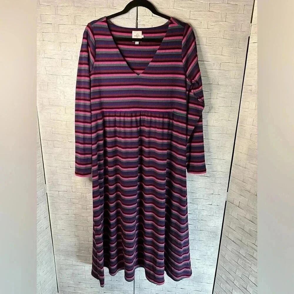 The nines by hatch Dress striped ribbed adorable Abbmaternity vneck maternity